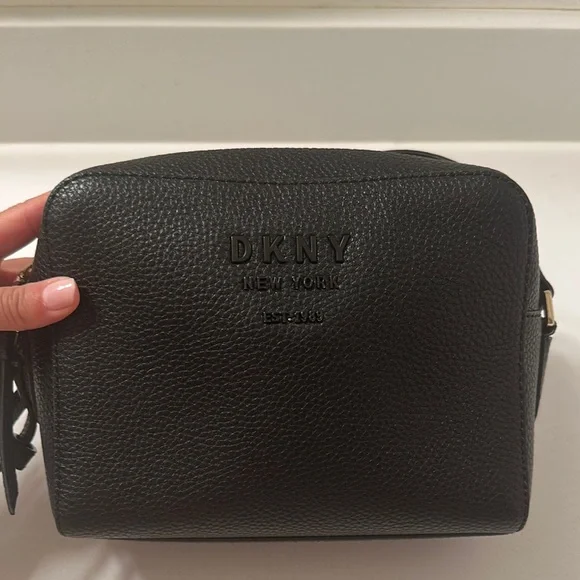 DKNY Black Leather Crossbody Bag - Picture 1 of 6